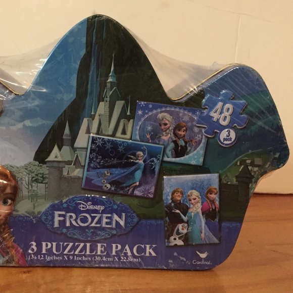New -3 Frozen/Disney Jigsaw Puzzles-Decorative Tin - Picture 2 of 3
